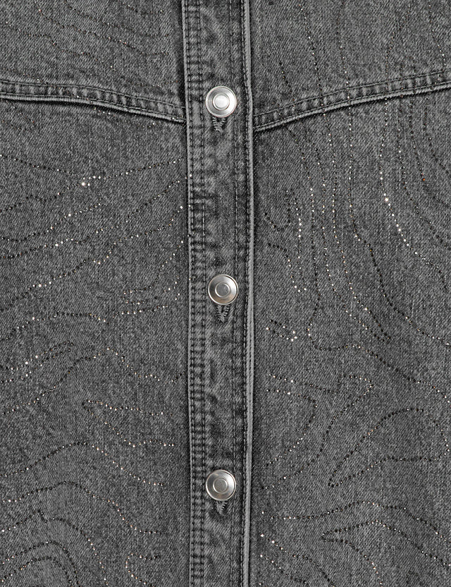 ROTATE - Rhinestone Denim Shirt